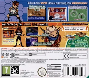 Inazuma Eleven 3 - Bomb Blast (Europe)(Eng,Spa,Ita) box cover back